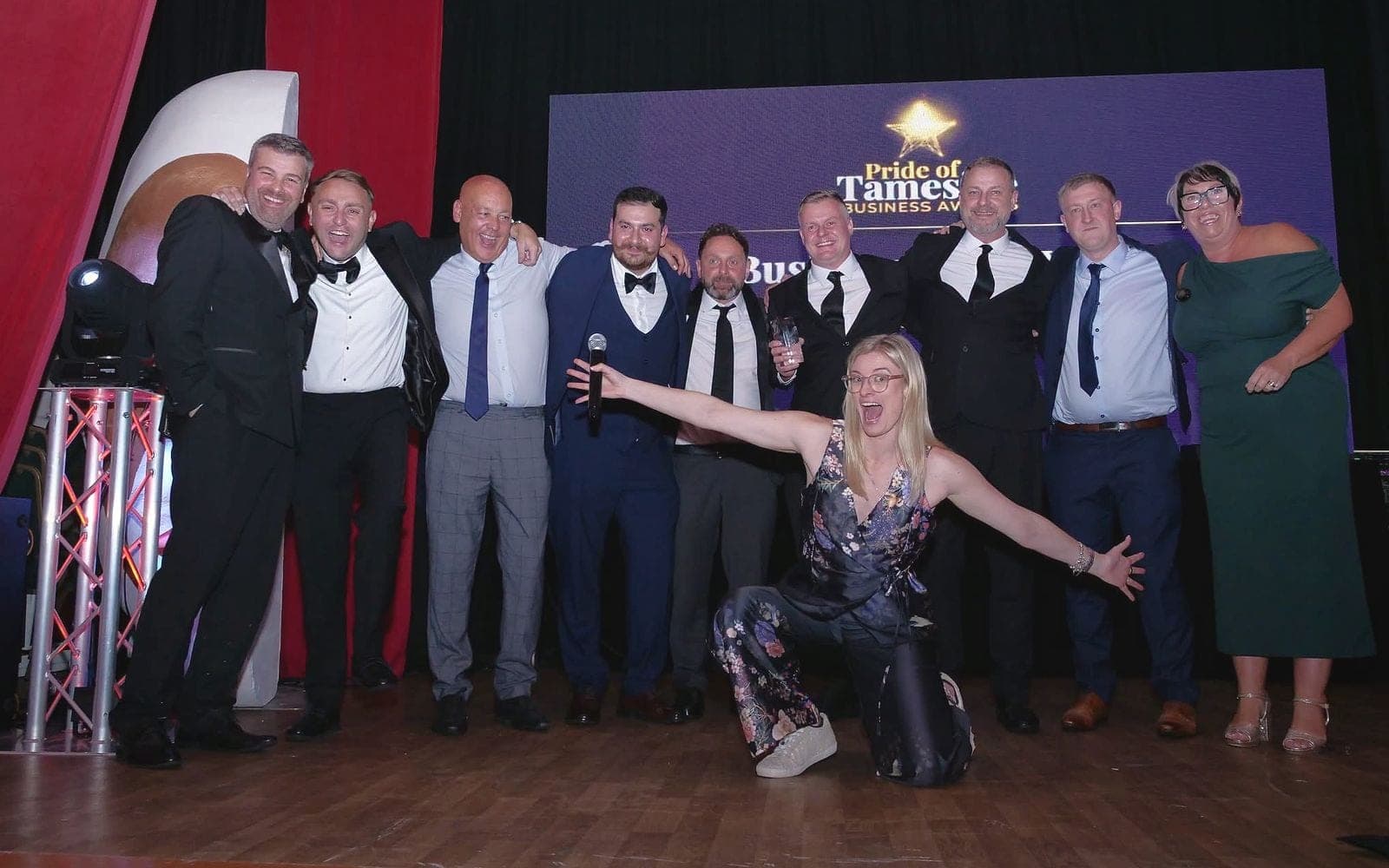 The World Heat team on stage after winning Business of the Year at the Pride of Tameside Business Awards 2026